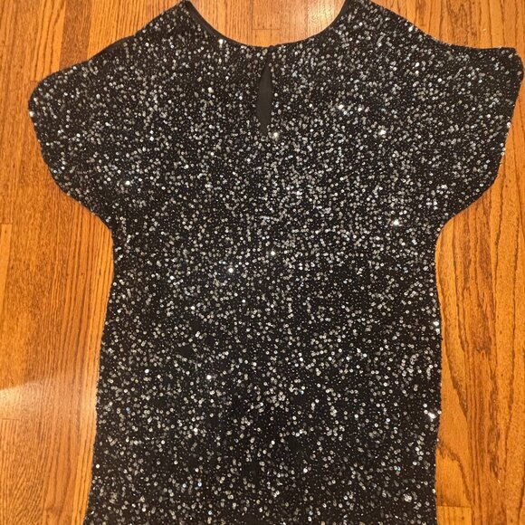 Aidan Mattox Cold Shoulder Sequin Dress - Black - Size 14W - Picture 4 of 10